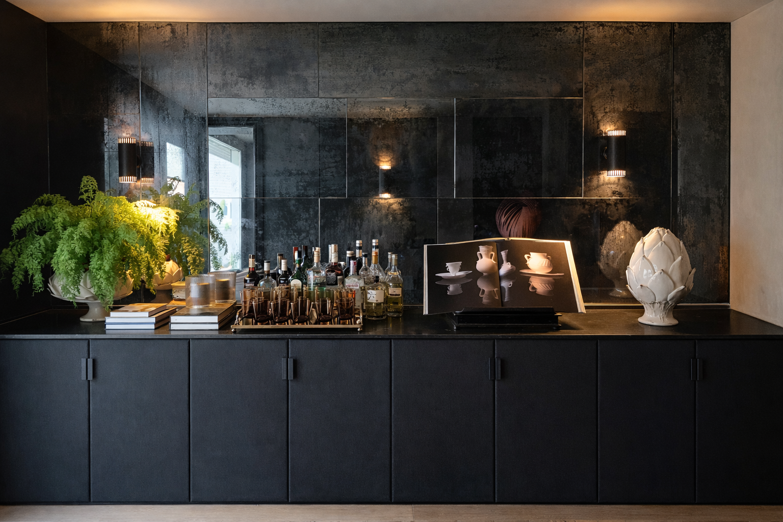 Sleek modern bar with stylish accents